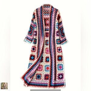 NWOT POL Multicolor Crochet Cardigan
